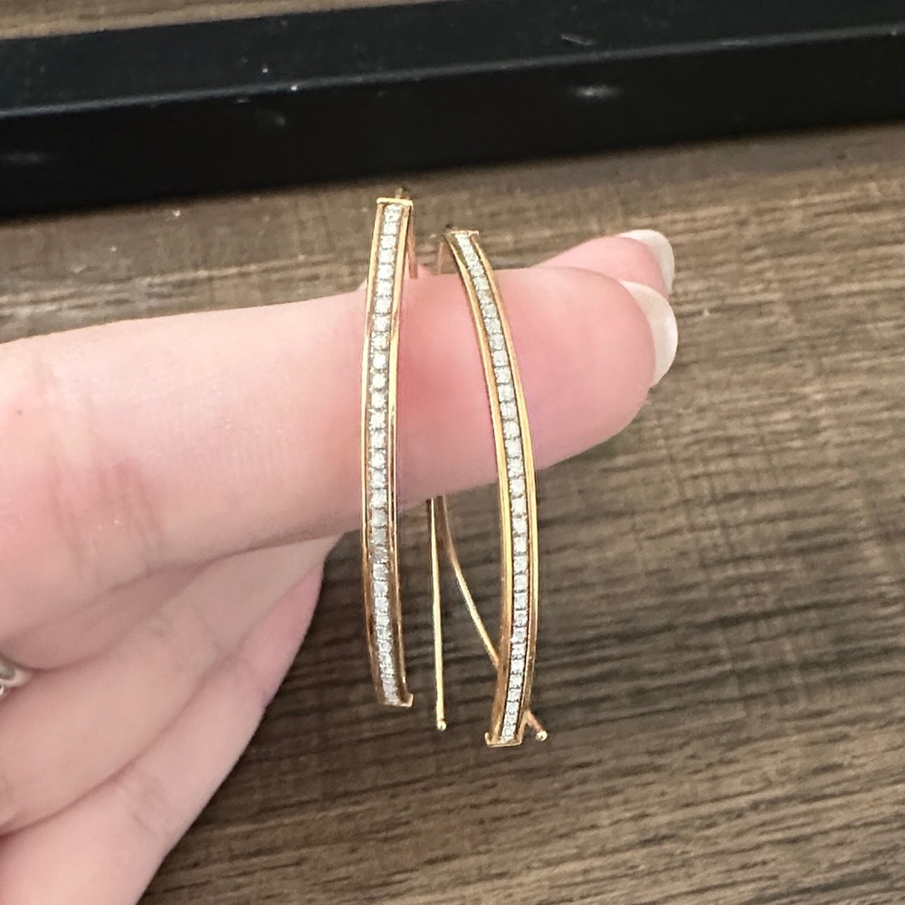 Elegant Gold diamond Hoop Earrings